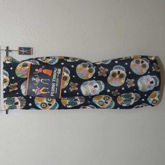 HALLOWEEN Day of the Dead dia de los muertos Plush throw Sugar skull 50 X 70